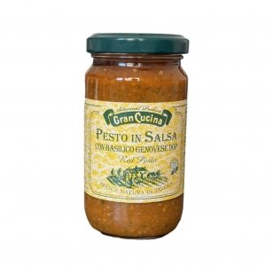 Raudonas pesto padažas su bazilikais 180g